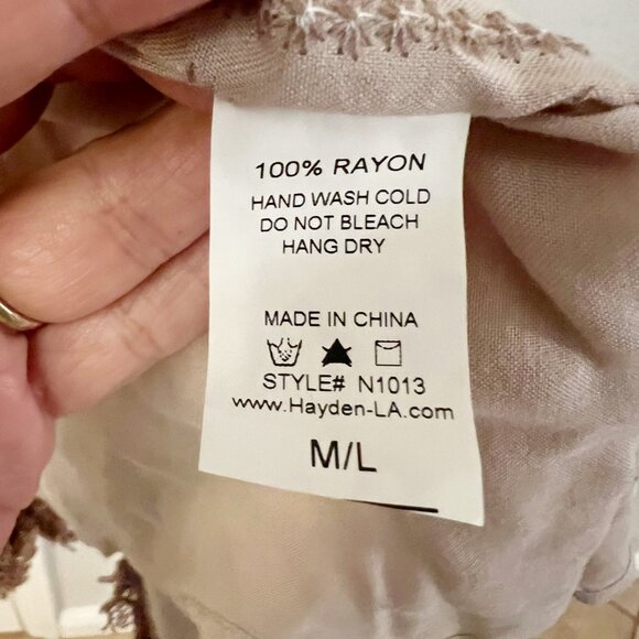Hayden | M/L | Embroidered Kaftan With Tassels | Dusty Pink Taupe | NWT - Picture 7 of 9
